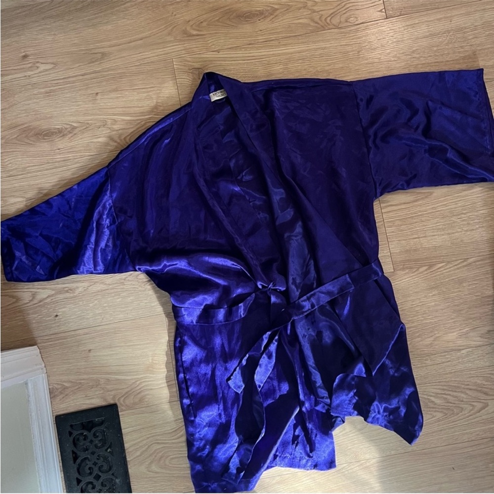 Gold Tag VS Satin Robe Royal Purple